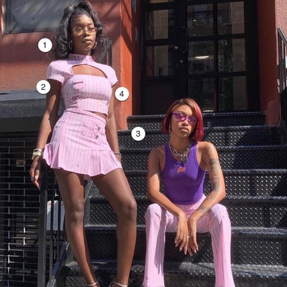 I AM GIA Pink Pinstripe Set
